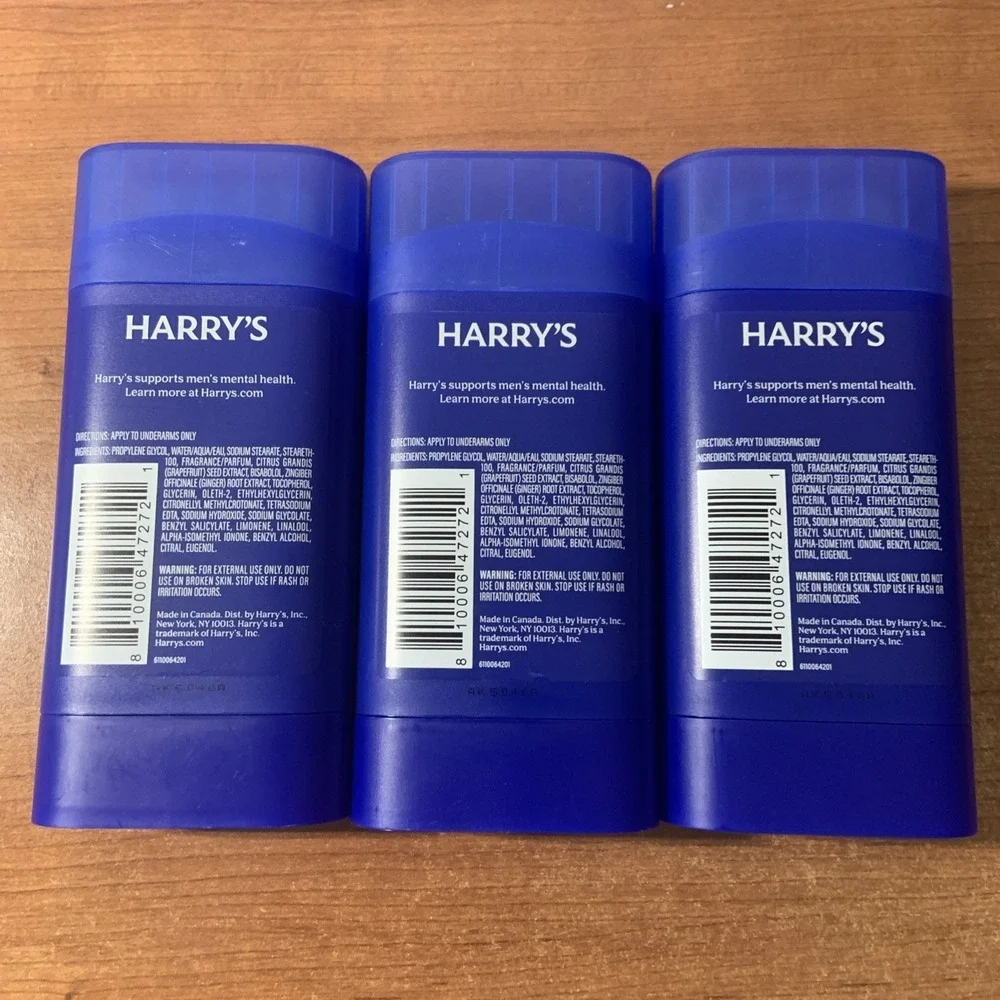 Harry's Redwood Deodorant for Men Odor Control 2.5 oz. (3 PCS)